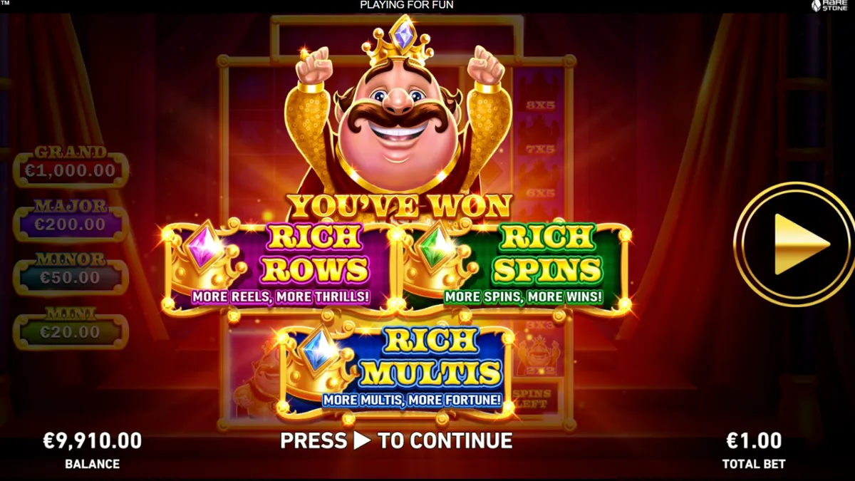King Richwin slot mobile gameplay interface